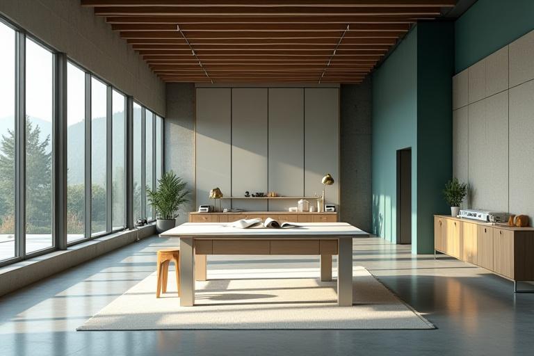 Inspiriertes Atelier, das Architektur- und Audiodesignwerkzeuge vereint